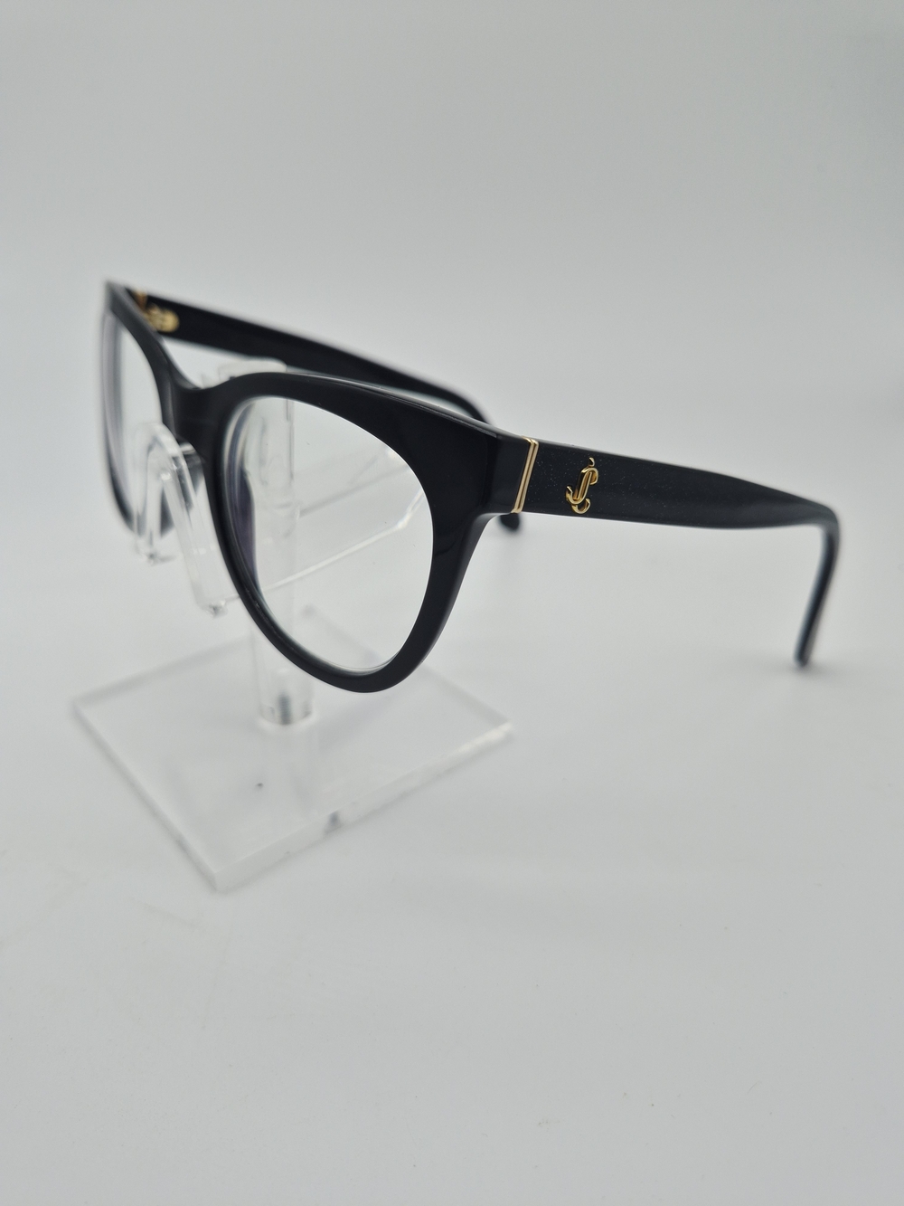 Jimmy Choo Black Cat-Eye Frames with Gold Logo Accent JC276NSB